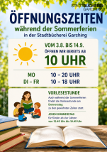 Öffnungszeiten Sommerferien Stadtbücherei Öffnungszeiten Sommerferien Stadtbücherei