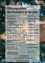 Öffnungszeiten Weihnachten Stadtbücherei 25 26 Öffnungszeiten Weihnachten Stadtbücherei 25 26